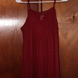 Francesca's red spaghetti strap shift dress.